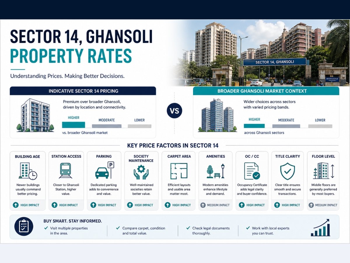 sector-14-ghansoli-property-rates-price-factors-infographic is visible in this image