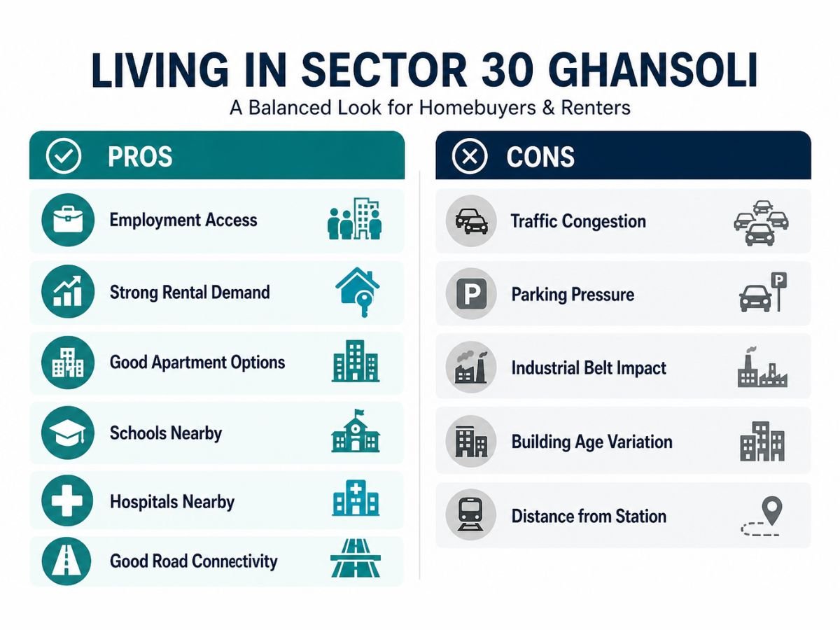 sector-30-ghansoli-pros-and-cons-infographic is visible in this image