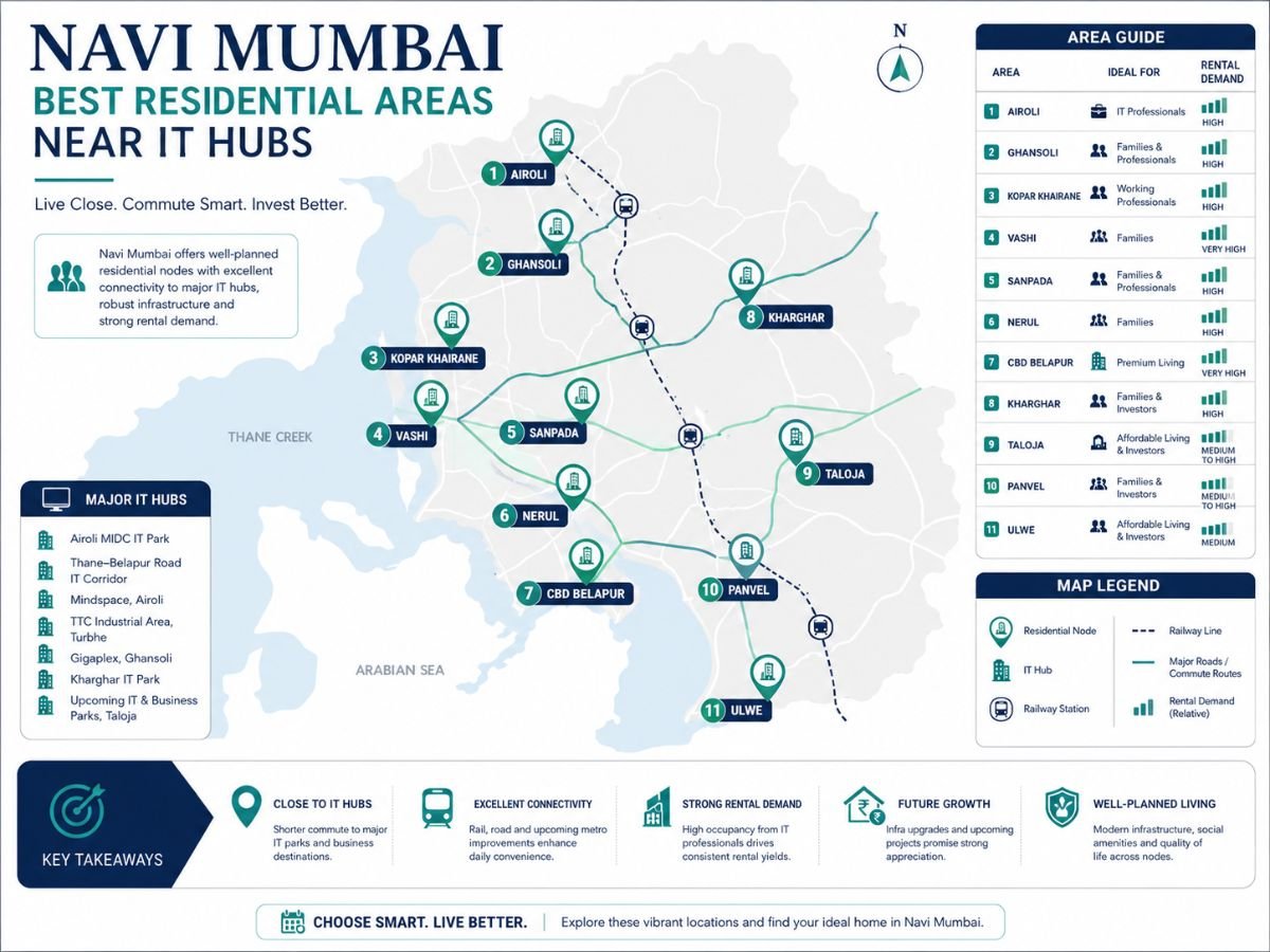Best Residential Areas Near IT Hubs in Navi Mumbai is visible in this image.