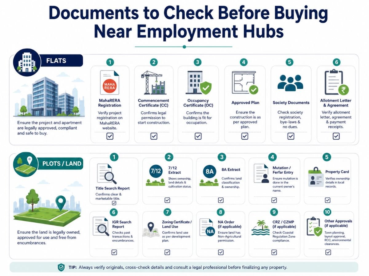 Documents to Check Before Buying Near Employment Hubs is visible in this image