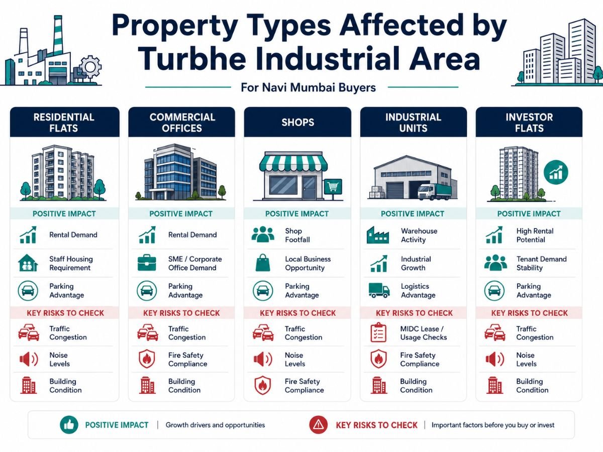 Property Types Affected by Turbhe Industrial Area is visible in this image.