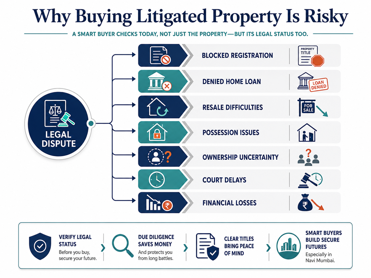 Risks of Buying Property with Litigation in Navi Mumbai