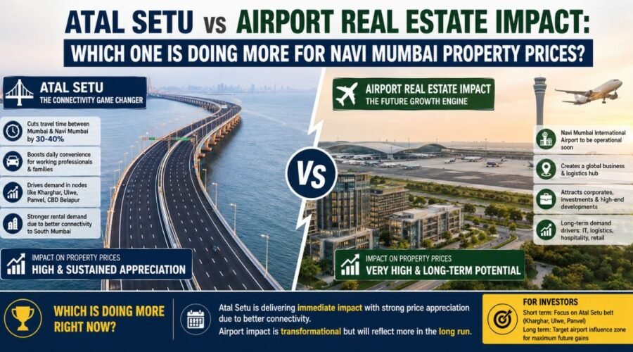 Atal Setu vs Airport Real Estate Impact: Which One Is Doing More for Navi Mumbai Property Prices?