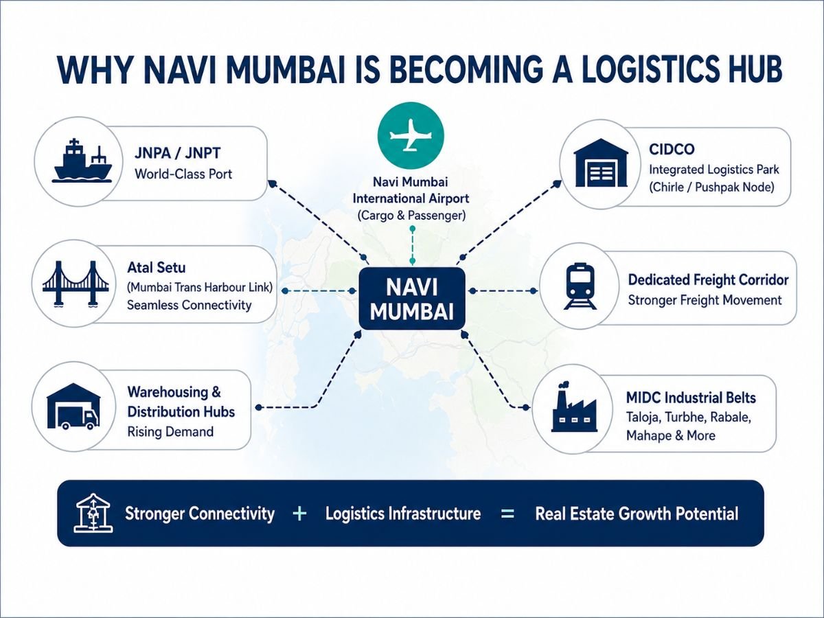 Why Navi Mumbai Is Becoming a Logistics Hub thumbnail is visible in this image.
