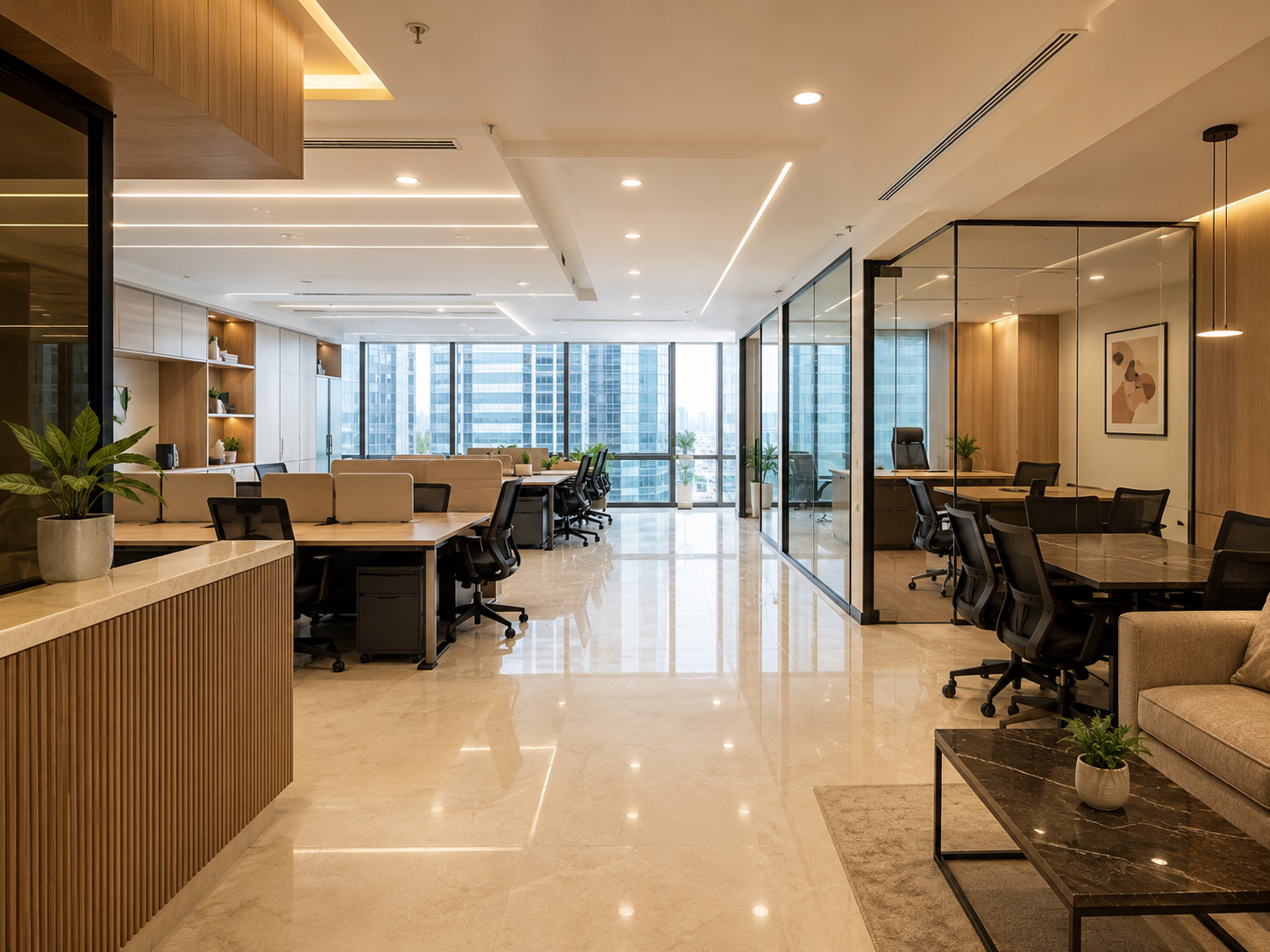1370 Sq.ft Fully Furnished Office for Rent in Vashi Sector 17