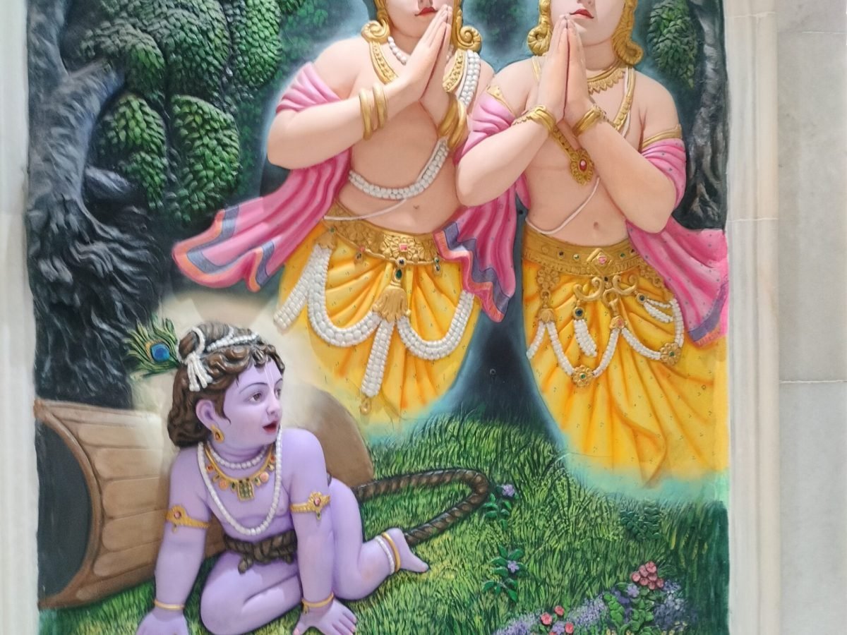 Wall mural artwork inside ISKCON Kharghar